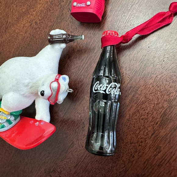 3 Vintage Coca-Cola Coke Christmas Ornaments Polar Bear Snowboard - Picture 6 of 11